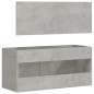 vidaXL Badschrank mit Spiegel Betongrau Holzwerkstoff vidaXL Badschrank mit Spiegel Betongrau Holzwerkstoff
