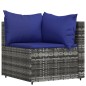vidaXL 4-tlg. Garten-Lounge-Set mit Kissen Grau Poly Rattan vidaXL 4-tlg. Garten-Lounge-Set mit Kissen Grau Poly Rattan
