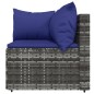vidaXL 4-tlg. Garten-Lounge-Set mit Kissen Grau Poly Rattan vidaXL 4-tlg. Garten-Lounge-Set mit Kissen Grau Poly Rattan