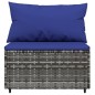 vidaXL 4-tlg. Garten-Lounge-Set mit Kissen Grau Poly Rattan vidaXL 4-tlg. Garten-Lounge-Set mit Kissen Grau Poly Rattan