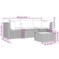 vidaXL 4-tlg. Garten-Lounge-Set mit Kissen Grau Poly Rattan vidaXL 4-tlg. Garten-Lounge-Set mit Kissen Grau Poly Rattan