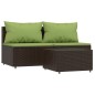 vidaXL 3-tlg. Garten-Lounge-Set mit Kissen Braun Poly Rattan vidaXL 3-tlg. Garten-Lounge-Set mit Kissen Braun Poly Rattan