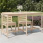 vidaXL Gartentisch 203,5x90x110 cm Massivholz Kiefer vidaXL Gartentisch 203,5x90x110 cm Massivholz Kiefer