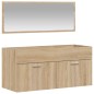 vidaXL Badschrank mit Spiegel Sonoma-Eiche Holzwerkstoff vidaXL Badschrank mit Spiegel Sonoma-Eiche Holzwerkstoff