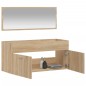 vidaXL Badschrank mit Spiegel Sonoma-Eiche Holzwerkstoff vidaXL Badschrank mit Spiegel Sonoma-Eiche Holzwerkstoff