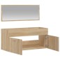 vidaXL Badschrank mit Spiegel Sonoma-Eiche Holzwerkstoff vidaXL Badschrank mit Spiegel Sonoma-Eiche Holzwerkstoff