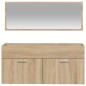 vidaXL Badschrank mit Spiegel Sonoma-Eiche Holzwerkstoff vidaXL Badschrank mit Spiegel Sonoma-Eiche Holzwerkstoff
