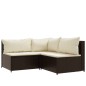 vidaXL 3-tlg. Garten-Lounge-Set mit Kissen Braun Poly Rattan vidaXL 3-tlg. Garten-Lounge-Set mit Kissen Braun Poly Rattan