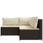 vidaXL 3-tlg. Garten-Lounge-Set mit Kissen Braun Poly Rattan vidaXL 3-tlg. Garten-Lounge-Set mit Kissen Braun Poly Rattan
