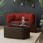 vidaXL 3-tlg. Garten-Lounge-Set mit Kissen Braun Poly Rattan vidaXL 3-tlg. Garten-Lounge-Set mit Kissen Braun Poly Rattan