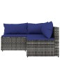 vidaXL 3-tlg. Garten-Lounge-Set mit Kissen Grau Poly Rattan vidaXL 3-tlg. Garten-Lounge-Set mit Kissen Grau Poly Rattan