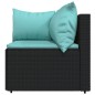 vidaXL 4-tlg. Garten-Lounge-Set mit Kissen Schwarz Poly Rattan vidaXL 4-tlg. Garten-Lounge-Set mit Kissen Schwarz Poly Rattan