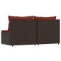 vidaXL Garten-Mittelsofas mit Kissen 2 Stk. Braun Poly Rattan vidaXL Garten-Mittelsofas mit Kissen 2 Stk. Braun Poly Rattan