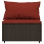 vidaXL Garten-Mittelsofas mit Kissen 2 Stk. Braun Poly Rattan vidaXL Garten-Mittelsofas mit Kissen 2 Stk. Braun Poly Rattan