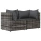 vidaXL Garten-Ecksofas mit Kissen 2 Stk. Grau Poly Rattan vidaXL Garten-Ecksofas mit Kissen 2 Stk. Grau Poly Rattan