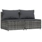 vidaXL 3-tlg. Garten-Lounge-Set mit Kissen Grau Poly Rattan vidaXL 3-tlg. Garten-Lounge-Set mit Kissen Grau Poly Rattan