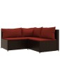 vidaXL 4-tlg. Garten-Lounge-Set mit Kissen Braun Poly Rattan vidaXL 4-tlg. Garten-Lounge-Set mit Kissen Braun Poly Rattan