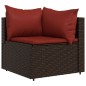 vidaXL 4-tlg. Garten-Lounge-Set mit Kissen Braun Poly Rattan vidaXL 4-tlg. Garten-Lounge-Set mit Kissen Braun Poly Rattan