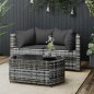 vidaXL 3-tlg. Garten-Lounge-Set mit Kissen Grau Poly Rattan vidaXL 3-tlg. Garten-Lounge-Set mit Kissen Grau Poly Rattan