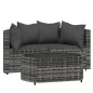 vidaXL 3-tlg. Garten-Lounge-Set mit Kissen Grau Poly Rattan vidaXL 3-tlg. Garten-Lounge-Set mit Kissen Grau Poly Rattan