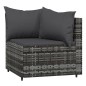 vidaXL 3-tlg. Garten-Lounge-Set mit Kissen Grau Poly Rattan vidaXL 3-tlg. Garten-Lounge-Set mit Kissen Grau Poly Rattan