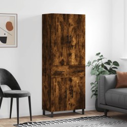 Highboard Räuchereiche 69,5x34x180 cm Holzwerkstoff