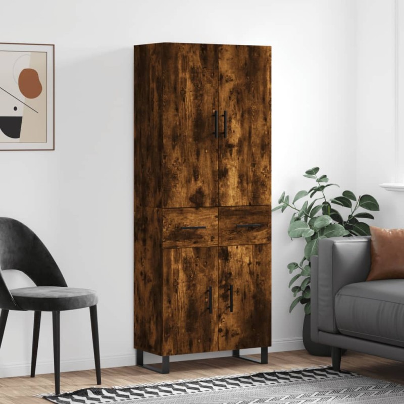 Highboard Räuchereiche 69,5x34x180 cm Holzwerkstoff Highboard Räuchereiche 69,5x34x180 cm Holzwerkstoff