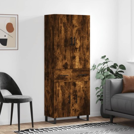 Highboard Räuchereiche 69,5x34x180 cm Holzwerkstoff