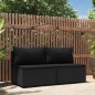 vidaXL Garten-Mittelsofas mit Kissen 2 Stk. Schwarz Poly Rattan vidaXL Garten-Mittelsofas mit Kissen 2 Stk. Schwarz Poly Rattan