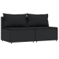 vidaXL Garten-Mittelsofas mit Kissen 2 Stk. Schwarz Poly Rattan vidaXL Garten-Mittelsofas mit Kissen 2 Stk. Schwarz Poly Rattan