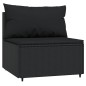 vidaXL Garten-Mittelsofas mit Kissen 2 Stk. Schwarz Poly Rattan vidaXL Garten-Mittelsofas mit Kissen 2 Stk. Schwarz Poly Rattan