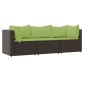 vidaXL 3-tlg. Garten-Lounge-Set mit Kissen Braun Poly Rattan vidaXL 3-tlg. Garten-Lounge-Set mit Kissen Braun Poly Rattan