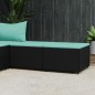 vidaXL Gartenhocker mit Kissen 2 Stk. Schwarz Poly Rattan vidaXL Gartenhocker mit Kissen 2 Stk. Schwarz Poly Rattan