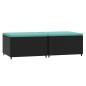 vidaXL Gartenhocker mit Kissen 2 Stk. Schwarz Poly Rattan vidaXL Gartenhocker mit Kissen 2 Stk. Schwarz Poly Rattan