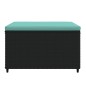 vidaXL Gartenhocker mit Kissen 2 Stk. Schwarz Poly Rattan vidaXL Gartenhocker mit Kissen 2 Stk. Schwarz Poly Rattan