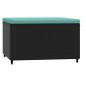 vidaXL Gartenhocker mit Kissen 2 Stk. Schwarz Poly Rattan vidaXL Gartenhocker mit Kissen 2 Stk. Schwarz Poly Rattan