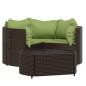 vidaXL 4-tlg. Garten-Lounge-Set mit Kissen Braun Poly Rattan vidaXL 4-tlg. Garten-Lounge-Set mit Kissen Braun Poly Rattan