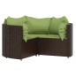 vidaXL 4-tlg. Garten-Lounge-Set mit Kissen Braun Poly Rattan vidaXL 4-tlg. Garten-Lounge-Set mit Kissen Braun Poly Rattan