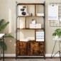vidaXL Bücherregal mit Tür Räuchereiche 76,5x30x154,5 cm Holzwerkstoff vidaXL Bücherregal mit Tür Räuchereiche 76,5x30x154,5 cm Holzwerkstoff