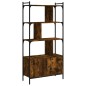 vidaXL Bücherregal mit Tür Räuchereiche 76,5x30x154,5 cm Holzwerkstoff vidaXL Bücherregal mit Tür Räuchereiche 76,5x30x154,5 cm Holzwerkstoff