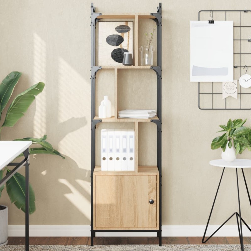 vidaXL Bücherregal mit Tür Sonoma-Eiche 44,5x30x154,5 cm Holzwerkstoff vidaXL Bücherregal mit Tür Sonoma-Eiche 44,5x30x154,5 cm Holzwerkstoff