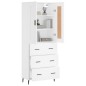 Highboard Weiß 69,5x34x180 cm Holzwerkstoff Highboard Weiß 69,5x34x180 cm Holzwerkstoff