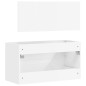 vidaXL Badschrank mit Spiegel Hochglanz-Weiß Holzwerkstoff vidaXL Badschrank mit Spiegel Hochglanz-Weiß Holzwerkstoff