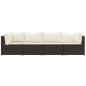 vidaXL 4-tlg. Garten-Lounge-Set mit Kissen Braun Poly Rattan vidaXL 4-tlg. Garten-Lounge-Set mit Kissen Braun Poly Rattan