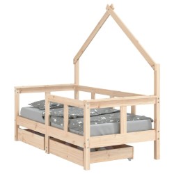 vidaXL Kinderbett mit Schubladen 70x140 cm Massivholz Kiefer