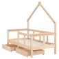 vidaXL Kinderbett mit Schubladen 70x140 cm Massivholz Kiefer vidaXL Kinderbett mit Schubladen 70x140 cm Massivholz Kiefer