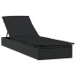 vidaXL Sonnenliege mit Tisch Schwarz Poly Rattan vidaXL Sonnenliege mit Tisch Schwarz Poly Rattan