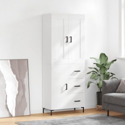 vidaXL Highboard Hochglanz-Weiß 69,5x34x180 cm Holzwerkstoff
