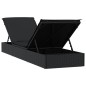 vidaXL Sonnenliege mit Tisch Schwarz Poly Rattan vidaXL Sonnenliege mit Tisch Schwarz Poly Rattan