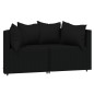 vidaXL 3-tlg. Garten-Lounge-Set mit Kissen Schwarz Poly Rattan vidaXL 3-tlg. Garten-Lounge-Set mit Kissen Schwarz Poly Rattan